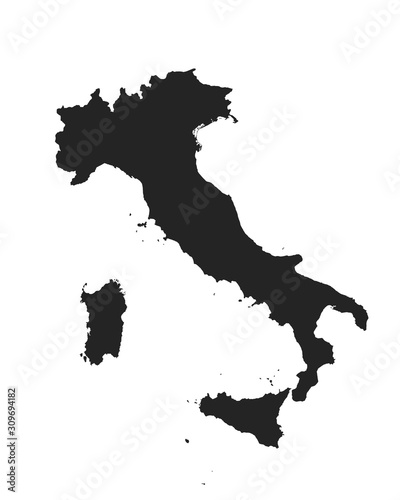 Italy map icon. vector isolated high detailed silhouette image