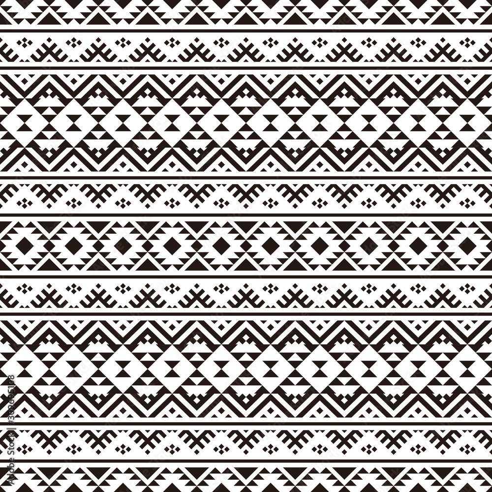 Ikat Ethnic Aztec Pattern Design. Illustration of Seamless Ethnic Pattern Vector Ikat Ethnic Aztec Pattern Design. Illustration of Seamless Ethnic Pattern Vector