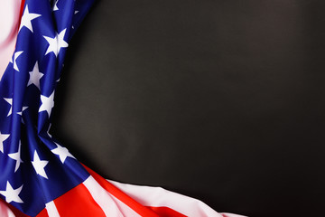 Martin luther king day, flat lay top view, American flag democracy
