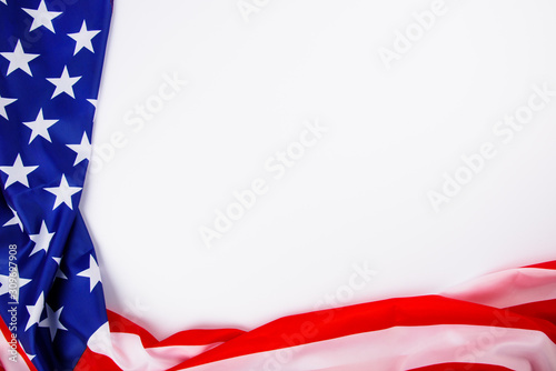 President's Day Concept, flat lay top view, America Flag