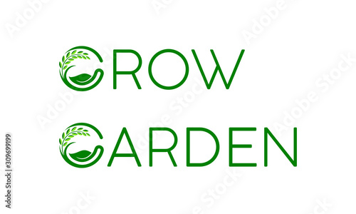 Icon G letter for agricultural logo design concept on white background