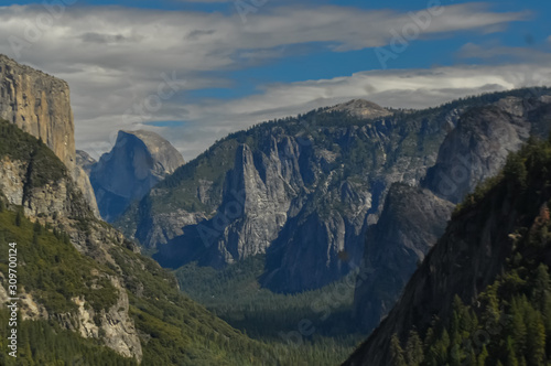 Beautiful view of the Yosemite landscapes in California