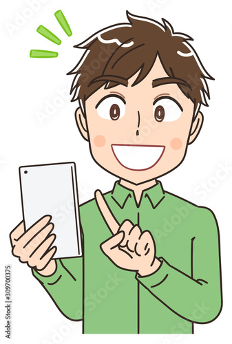 若い男性 マンガ コミカル イラスト