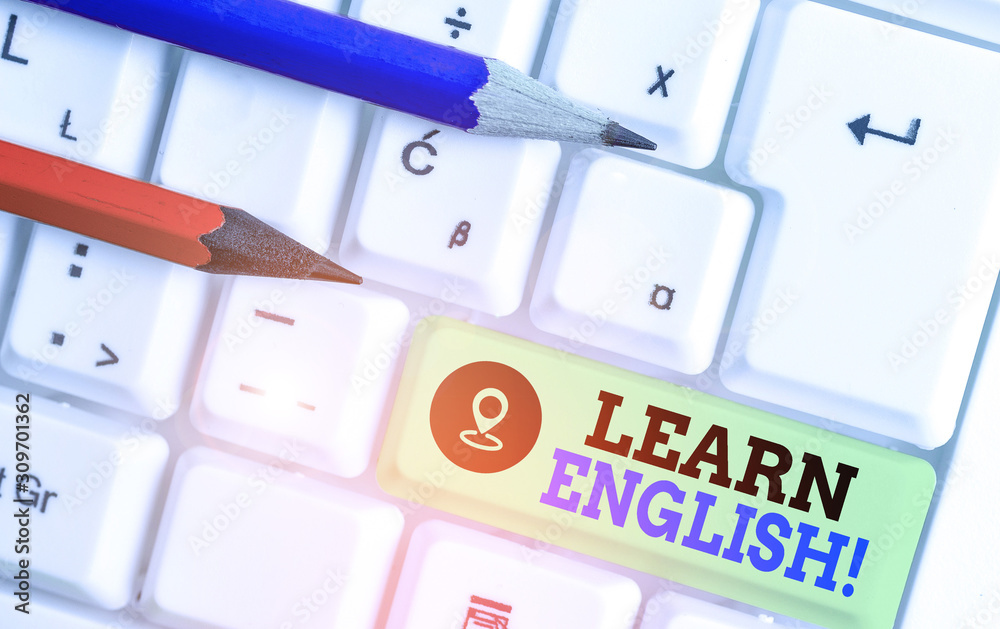 Handwriting text writing Learn English. Conceptual photo gain acquire knowledge in new language by study Handwriting text writing Learn English. Conceptual photo gain acquire knowledge in new language by study