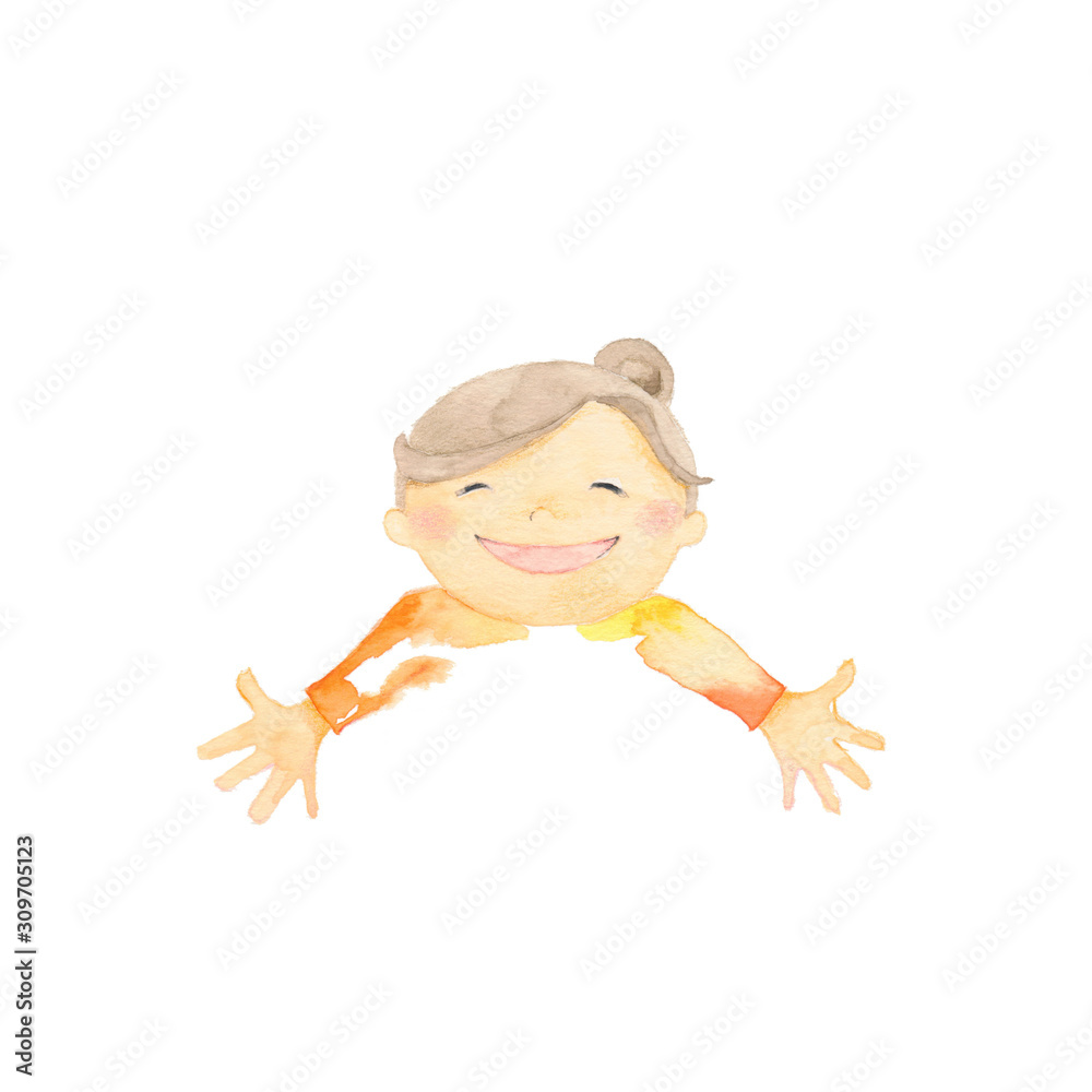 両手を広げて待つ女の子