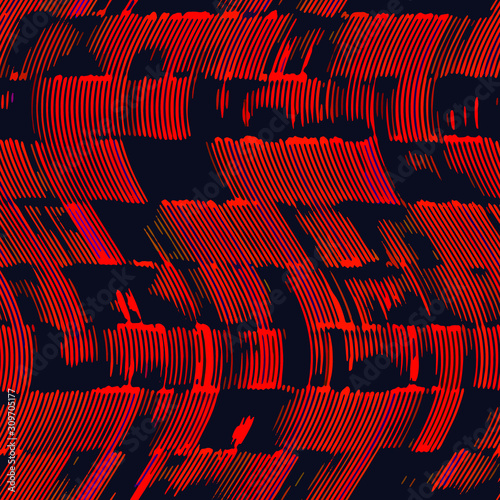 Full Seamless abstract wave lines pattern for fabric printing. Multicolored vertical design suitable for printing on women's dress. Endless pattern for evening dress fabric.