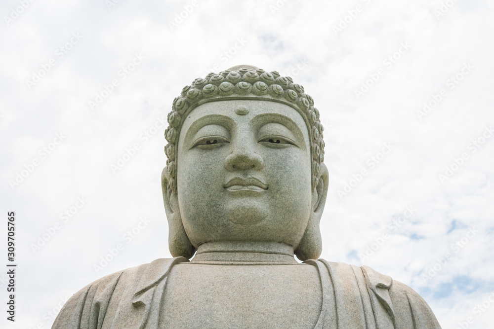 Close up of a Buddha statue at Chen Tien Buddhist Temple in Foz do Iguacu, Parana - Brazil