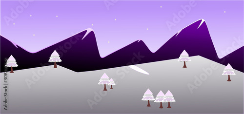 illustration of winter landscape