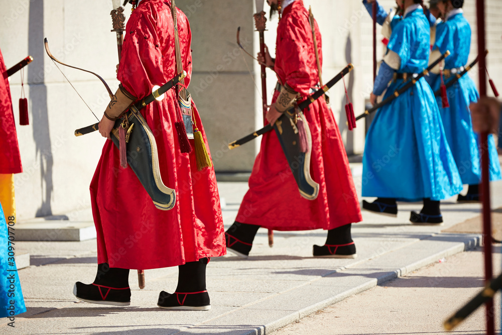 Guards in Korean traditional costume event Guards in Korean traditional costume event