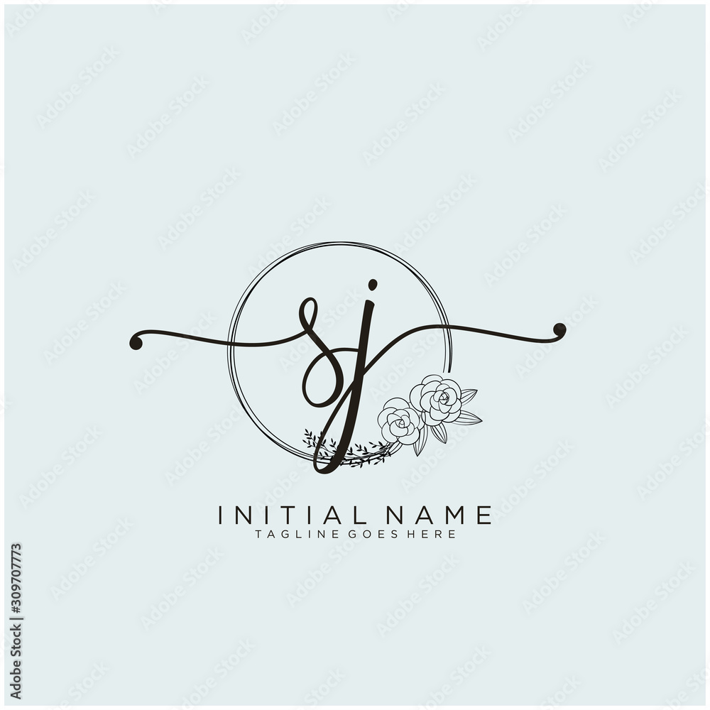 Letter Initial Beauty Monogram Elegant Logo Design Handwriting