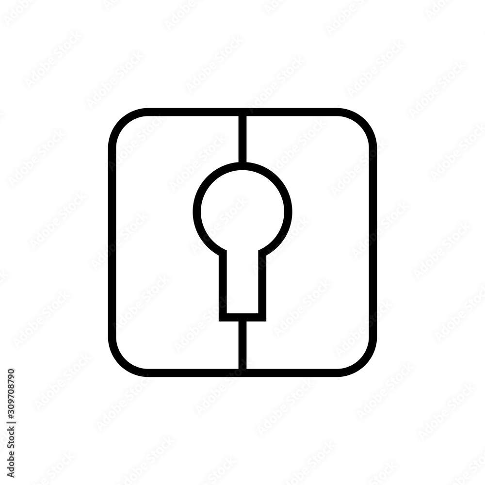 Lock or unlock logo icon, line art style keyhole symbol, vector illustration design Lock or unlock logo icon, line art style keyhole symbol, vector illustration design