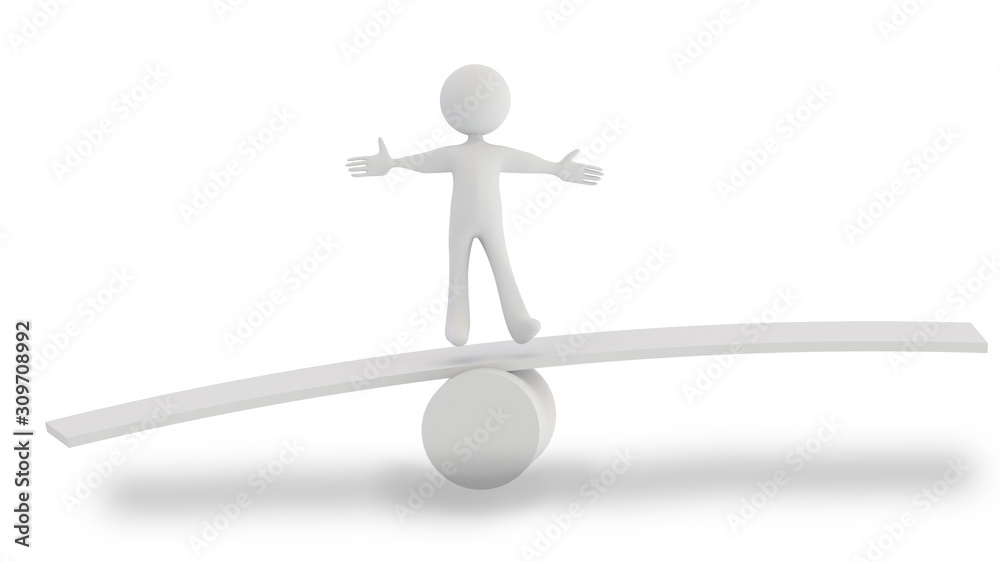 human character white balance empty space for your text - 3d rendering human character white balance empty space for your text - 3d rendering