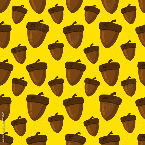 acorn seamless pattern vector illustration background