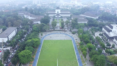 Beautiful aerial view of Gedung Sate in Bandung photo