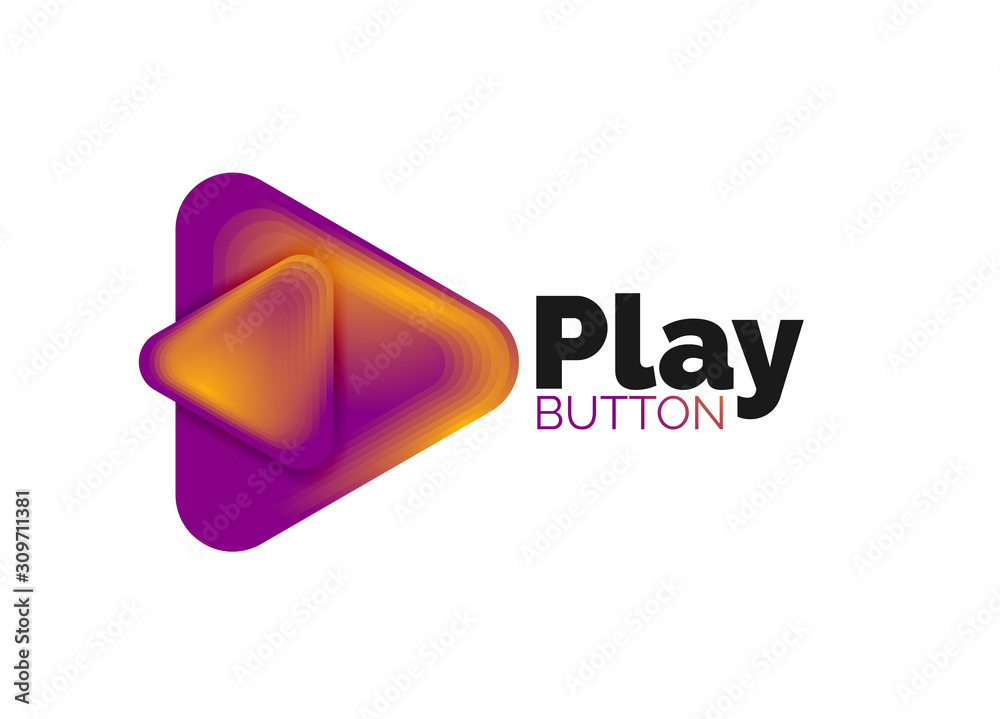 Play, arrow or download button icon, minimal design business logo template. 3d geometric bold in relief style with color blend steps effect. Vector Illustration For Wallpaper, Banner, Background, Card Play, arrow or download button icon, minimal design business logo template. 3d geometric bold in relief style with color blend steps effect. Vector Illustration For Wallpaper, Banner, Background, Card