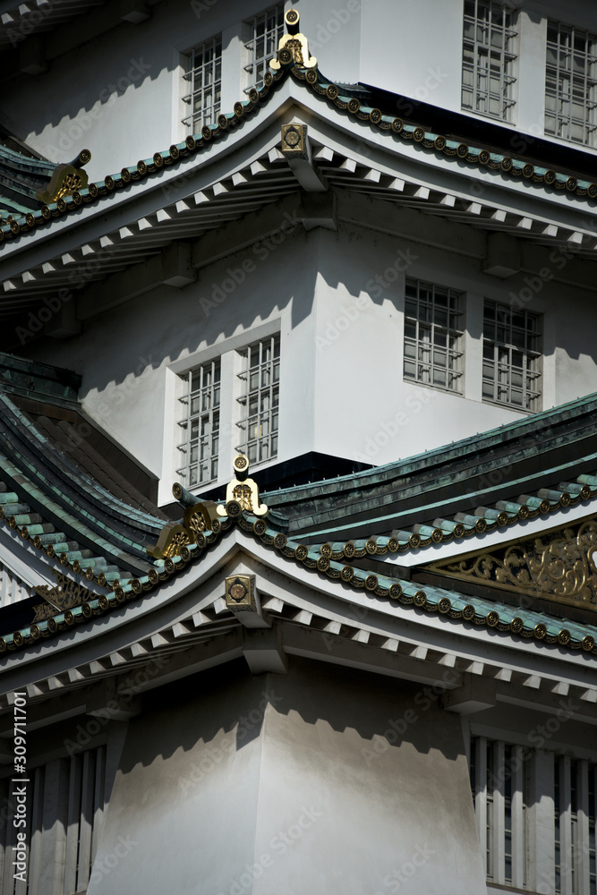 Osaka Castle in Osaka, Japan in autumn