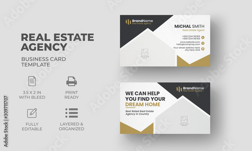 Real Estate Business Card Template | Real Estate Agency Card 