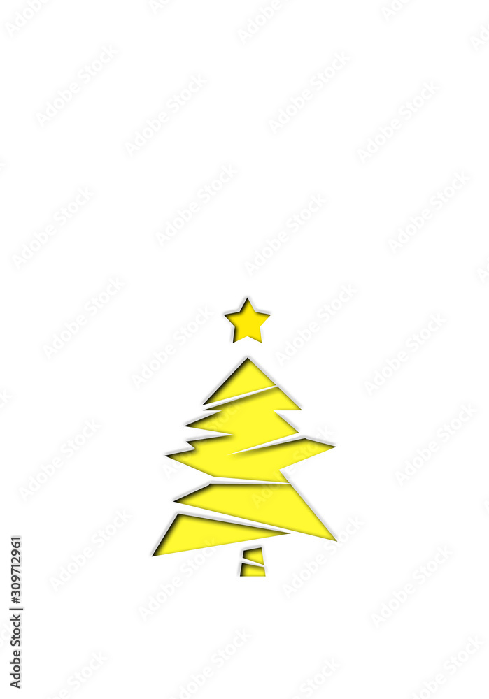 Fototapeta premium Cute christmas tree illustration. かわいいクリスマスツリーのイラスト