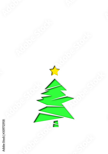 Cute christmas tree illustration. かわいいクリスマスツリーのイラスト