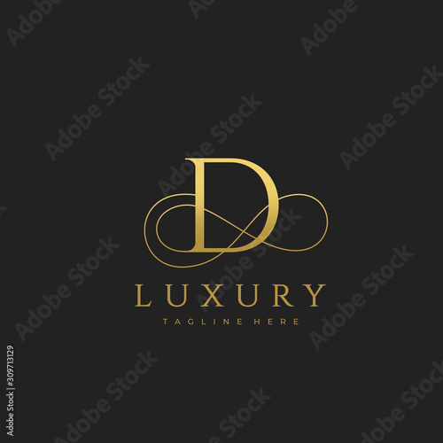 D Luxury Letter Logo Design Vector