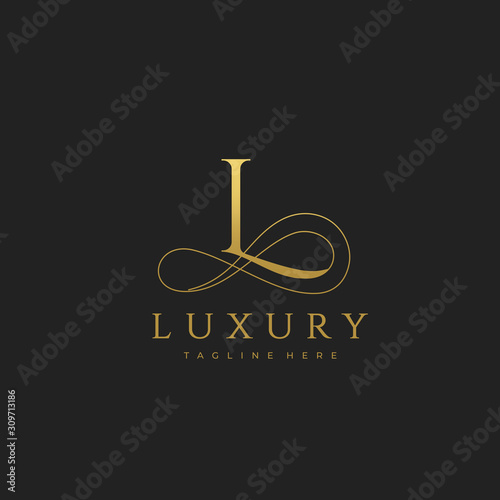 L Luxury Letter Logo Design Vector photo