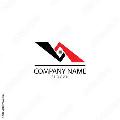 REAL ESTATE PROPERTY AND CONSTRUCTION LOGO DESIGN FOR BUSINESS CORPORATE SIGN . VECTOR