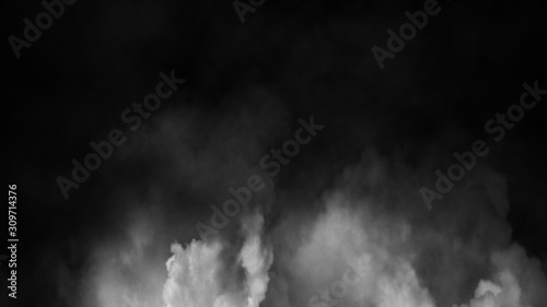 Paranormal mystic smoke on the floor. Fog isolated on black background. Stock illustration. Design element.
