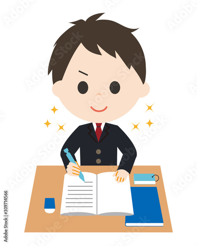学生　男子　学生　勉強