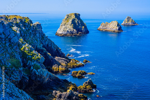 Incredible seascape on the Crozon Peninsula. Pen Hir Point. Finister. Brittany. France
