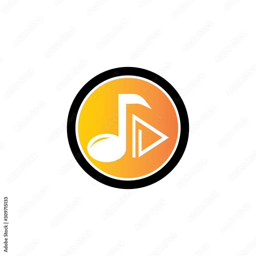 MUSIC LOGO VECTOR ILUSTRATION TEMPLATE. MUSIC LOGO VECTOR ILUSTRATION TEMPLATE.