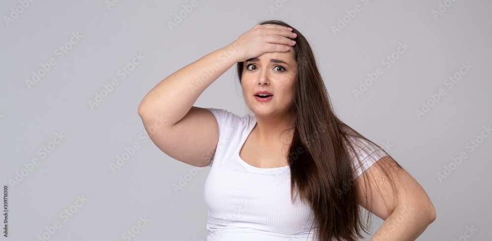 Plus Size Model With Headache Plus Size Model With Headache