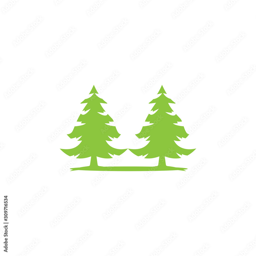 pine tree logo illustration vector design