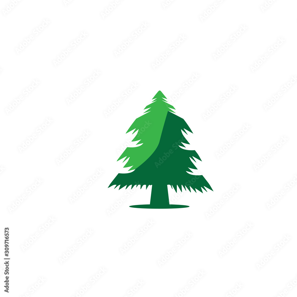 Obraz premium pine tree logo illustration vector design