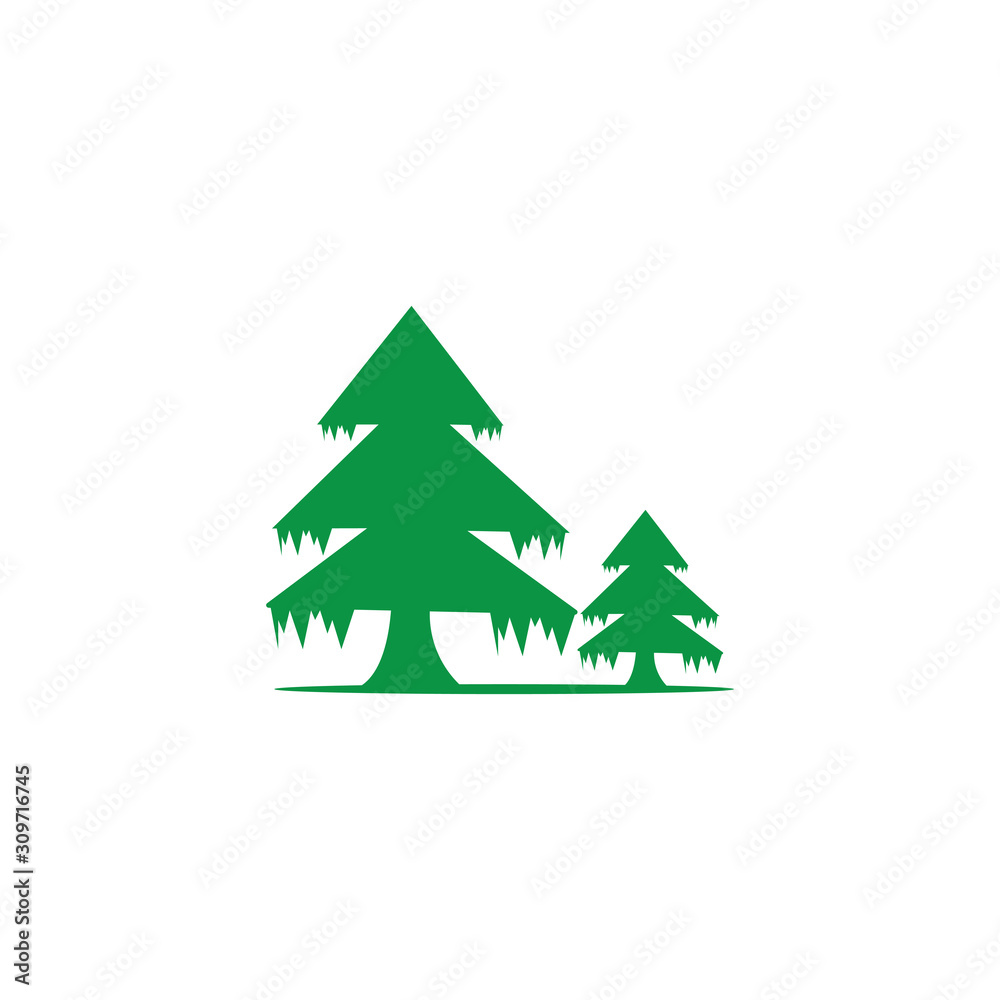 pine tree logo illustration vector design