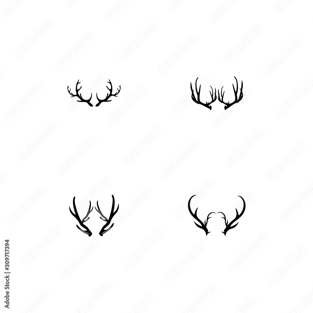 Deer antler horn ilustration logo vector template Deer antler horn ilustration logo vector template