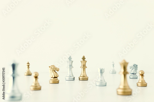 Image of chess game. Business, competition, strategy, leadership and success concept