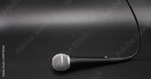 Microphone Dropped Representing a Concert Isolated On Grey, 4K