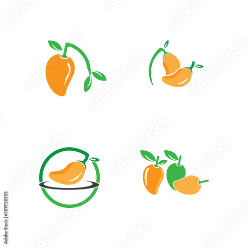 Fototapeta Naklejka Na Ścianę i Meble -  mango logo template vector illustration design