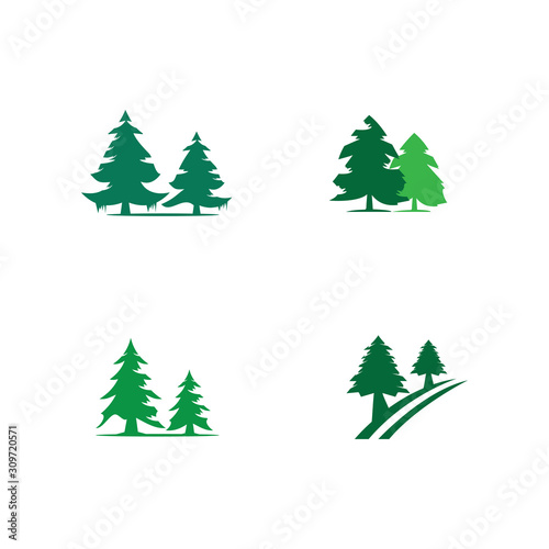 pine tree logo illustration vector design