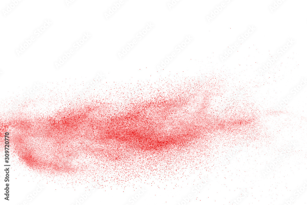 Explosion of red powder on black background Explosion of red powder on black background