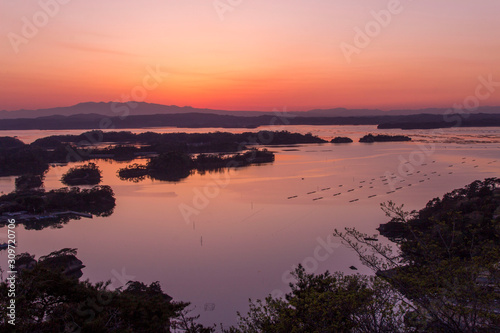 壮観　大高森の夕日／日本三景松島／宮城県東松島市