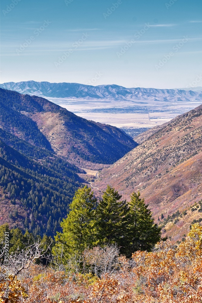 Landscape views of Tooele from the Oquirrh Mountains hiking and backpacking along the Wasatch Front Rocky Mountains, by Kennecott Rio Tinto Copper mine, by the Great Salt Lake in fall. Utah, America. Landscape views of Tooele from the Oquirrh Mountains hiking and backpacking along the Wasatch Front Rocky Mountains, by Kennecott Rio Tinto Copper mine, by the Great Salt Lake in fall. Utah, America.
