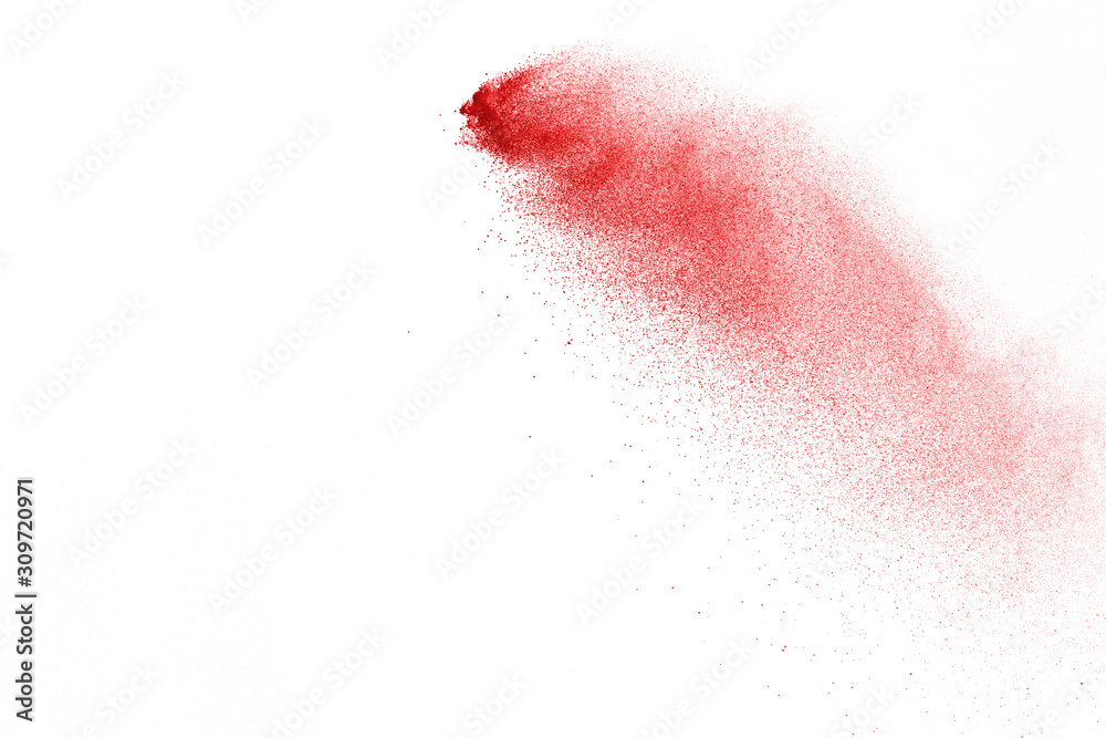 Explosion of red powder on black background Explosion of red powder on black background