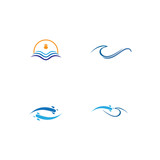 WATER WAVE SYMBOL AND ICON LOGO TEMPLATE