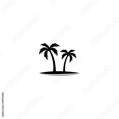 Palm tree summer logo template vector illustration