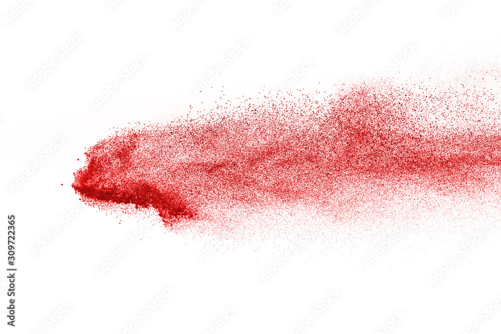 Explosion of red powder on black background Explosion of red powder on black background