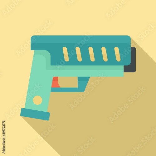 Combat blaster icon. Flat illustration of combat blaster vector icon for web design