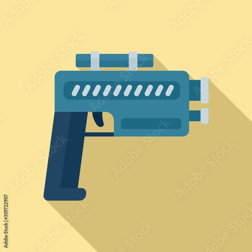 Pistol blaster icon. Flat illustration of pistol blaster vector icon for web design