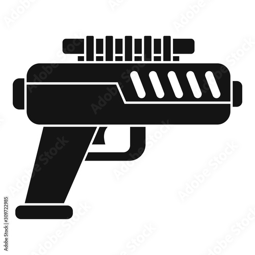 Blaster gun icon. Simple illustration of blaster gun vector icon for web design isolated on white background