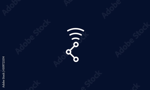 Minimalist line art Share Wifi logo. This logo icon incorporate with Share and Wifi icon in the creative way.